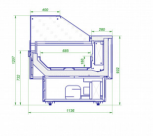 Холодильная витрина SIGMA 1500 L BASIC CUBE - IN (685)